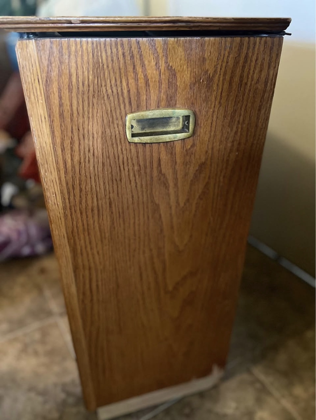 Vintage-Oak Wood Laundry Hamper - photo 4