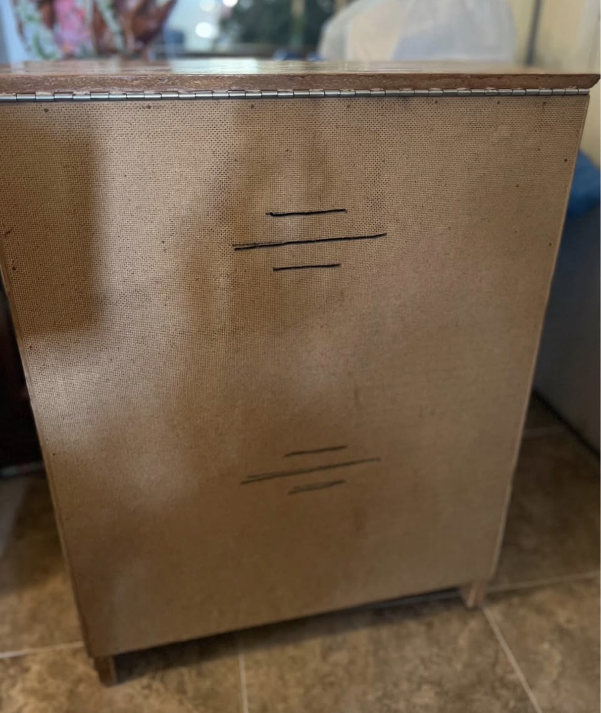 Vintage-Oak Wood Laundry Hamper - photo 5