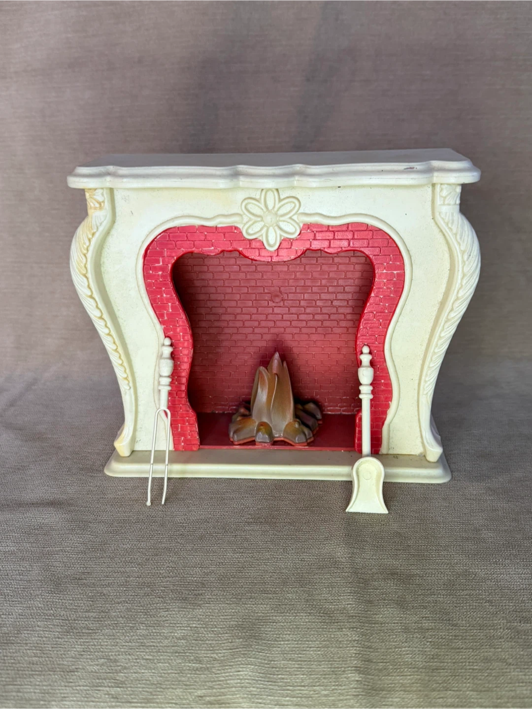 Vintage Plastic Dollhouse Fireplace