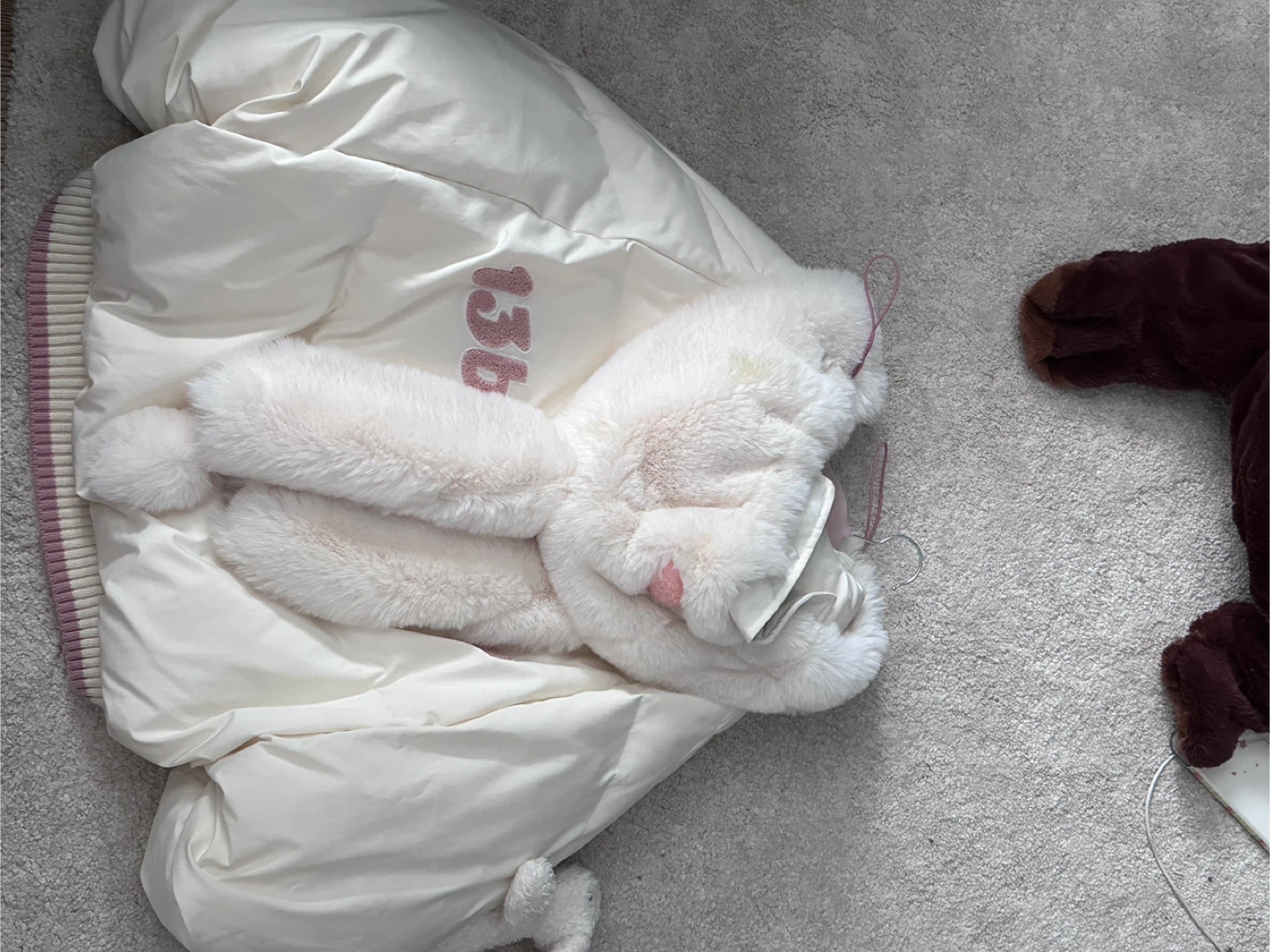 Cream Puffer Jacket with Bunny - photo 2