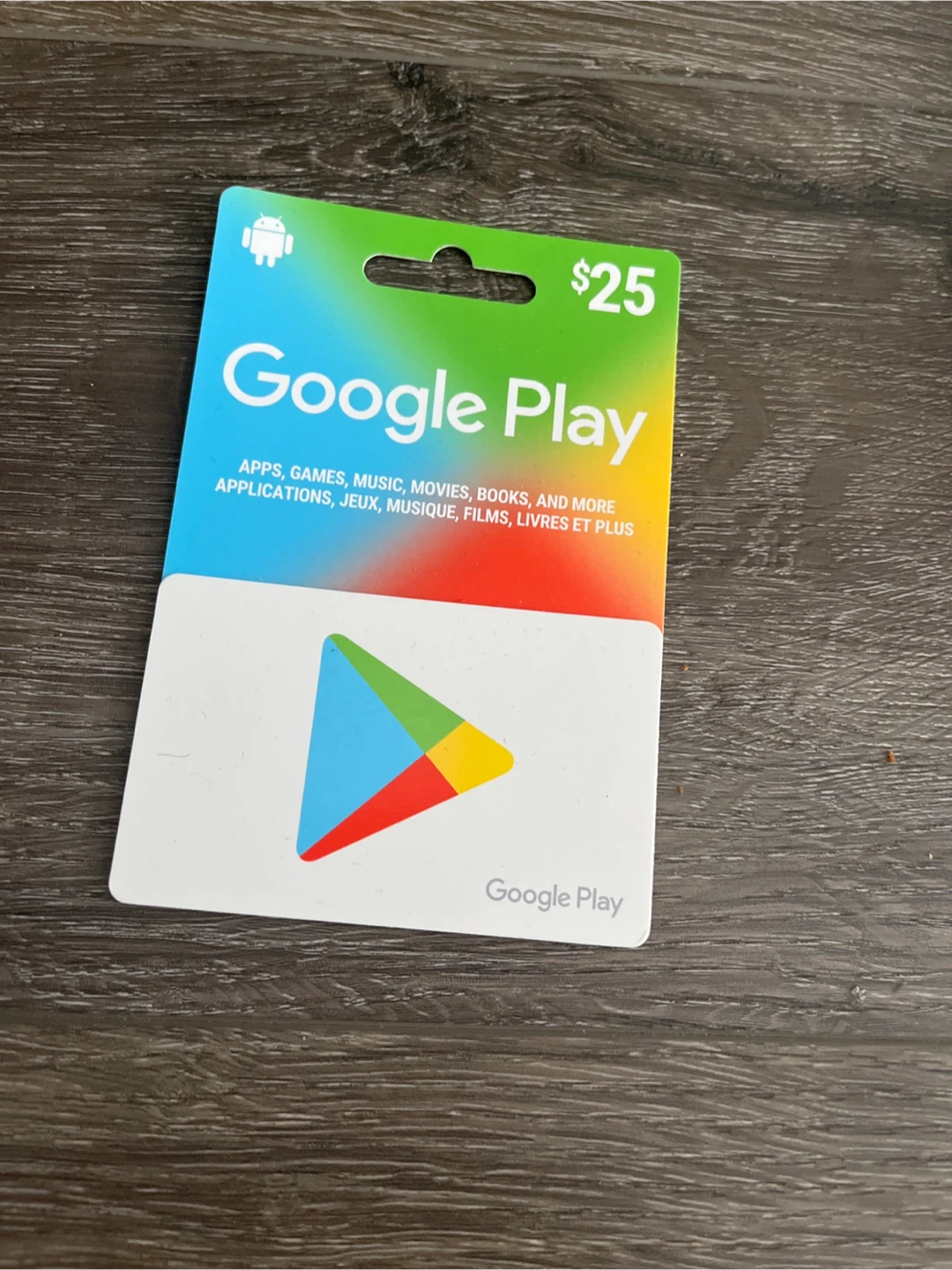 Google Play $25 Giftcard, activated