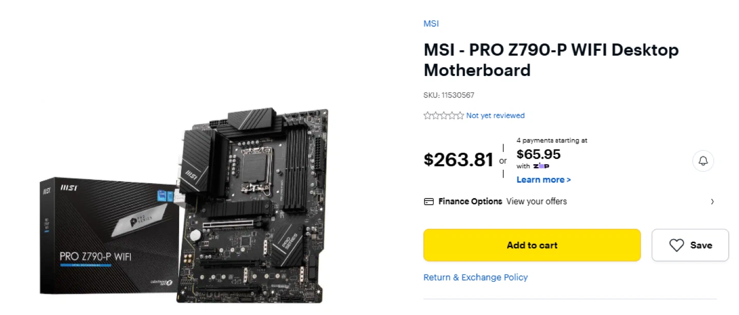 MSI PRO Z790-P WIFI Desktop Motherboard