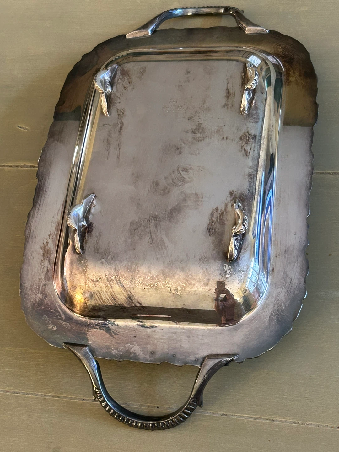 Two Handled Silver Plated Tray - photo 3