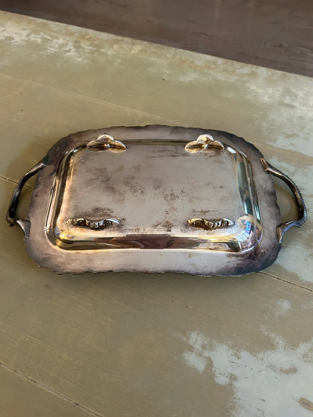 Two Handled Silver Plated Tray - photo 4