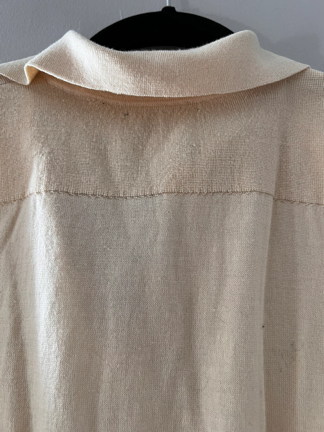 Sleeveless Knit Polo Shirt - Beige - photo 4