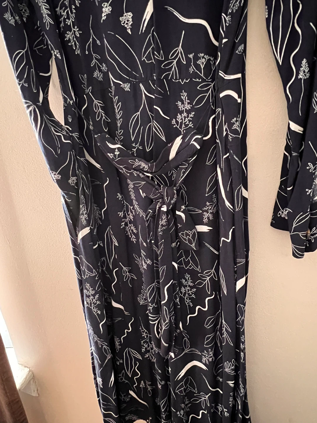 Joe Fresh Navy Floral Print Shirt Dress S - photo 3