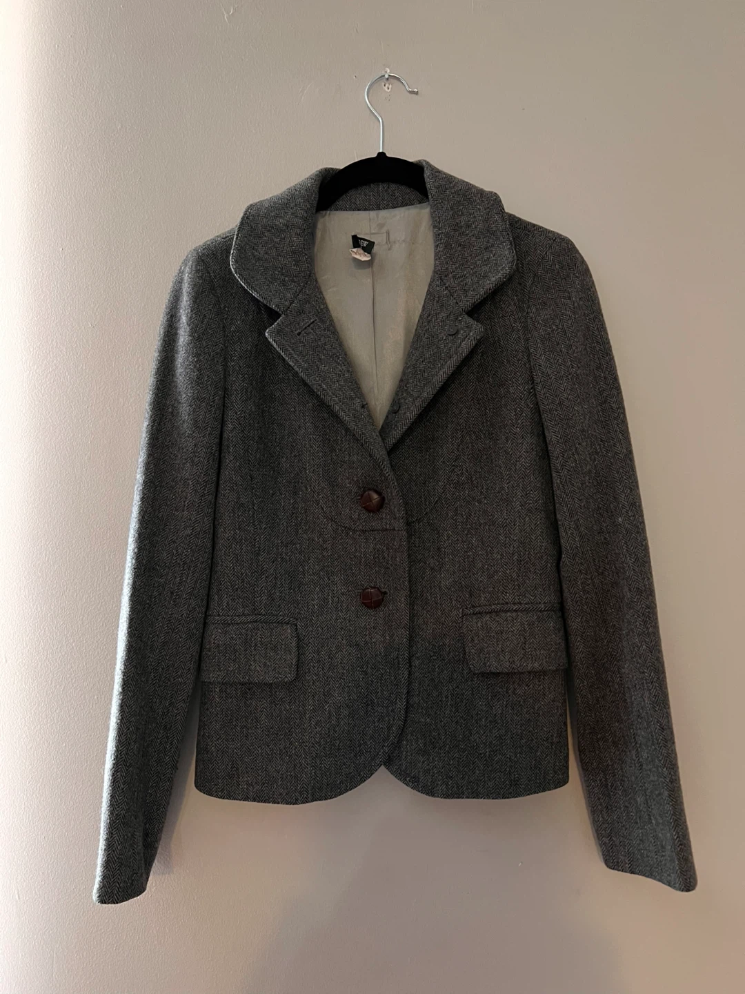 Vintage J. Crew Herringbone Wool Blazer - Size 2 - photo 3