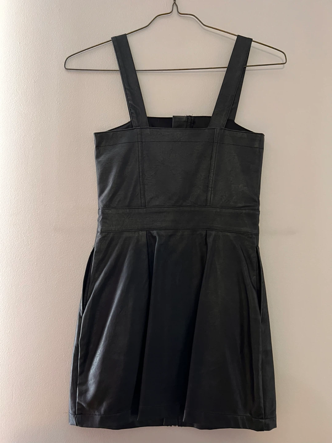 Black Faux Leather Mini Dress - photo 2