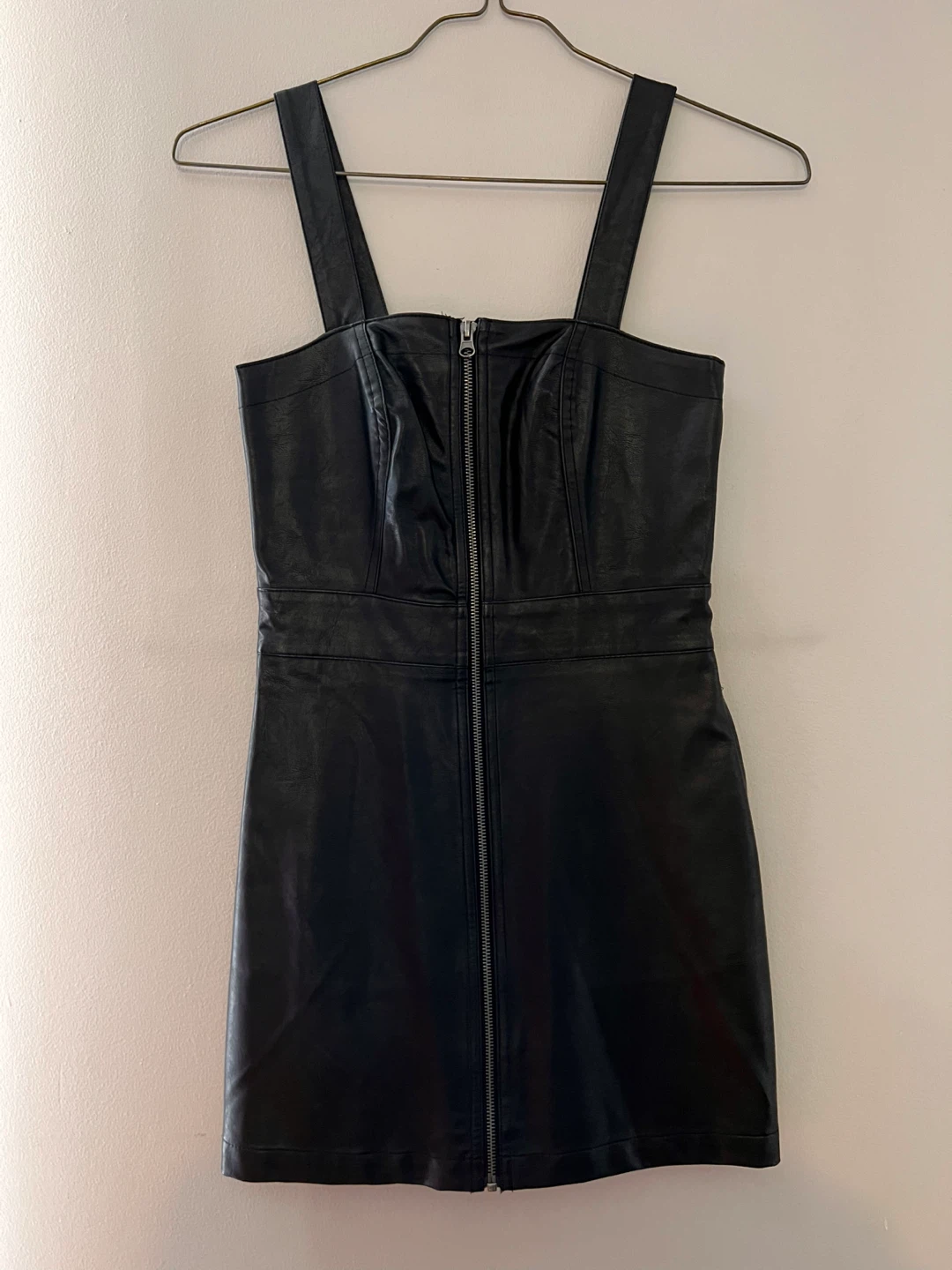 Black Faux Leather Mini Dress
