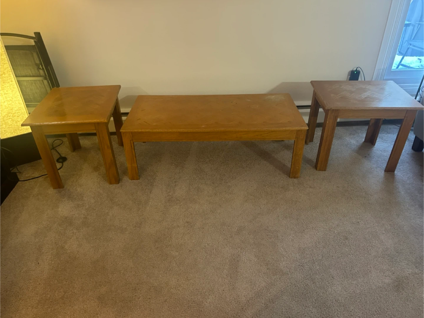 Wooden Coffee Table and End Tables - Set of 3 - photo 2