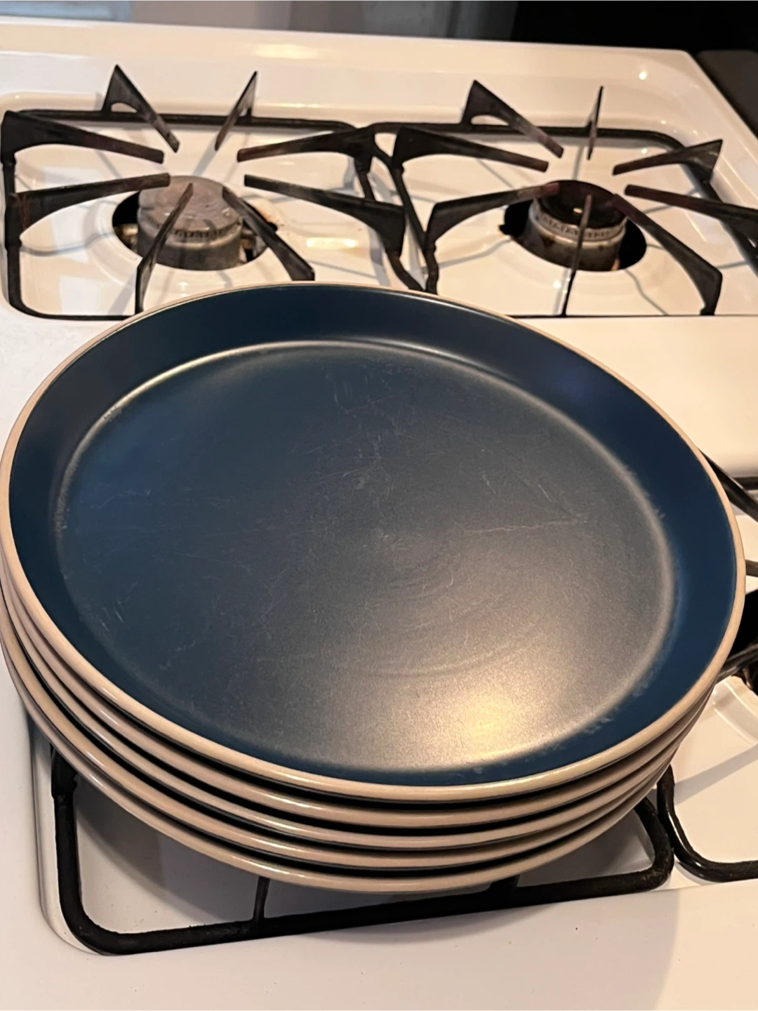 Kook Ceramic Blue Dinner Plates (Set of 5)