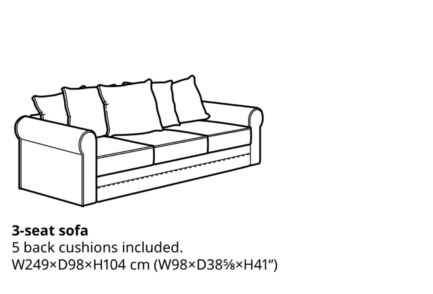 3 seater Ikea Couch - Rust color - photo 4