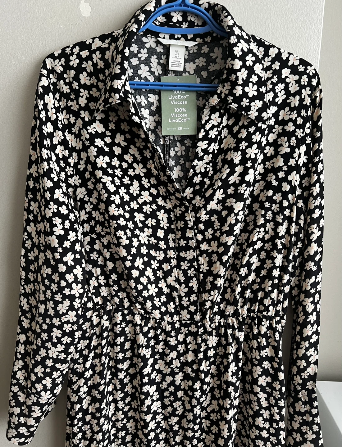 H&M Floral Viscose Dress - Size L - photo 2