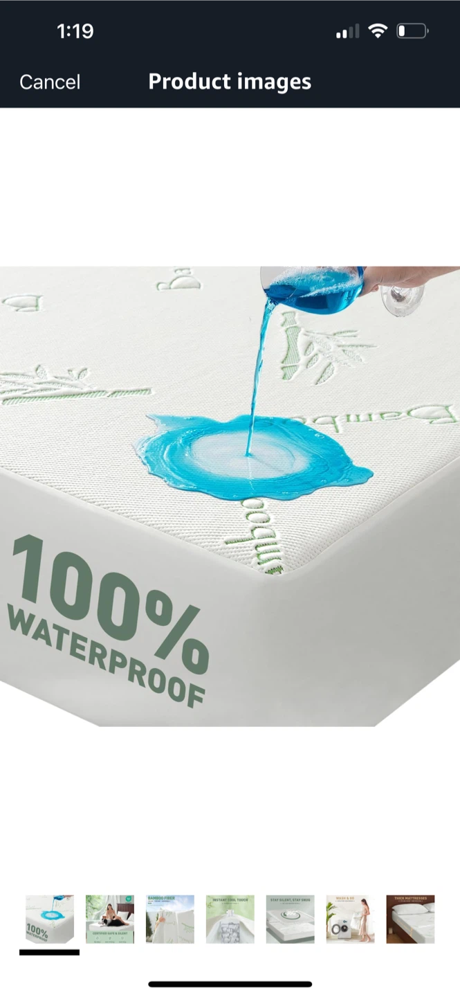 Renvix Waterproof Bamboo Mattress Protector, King - photo 3