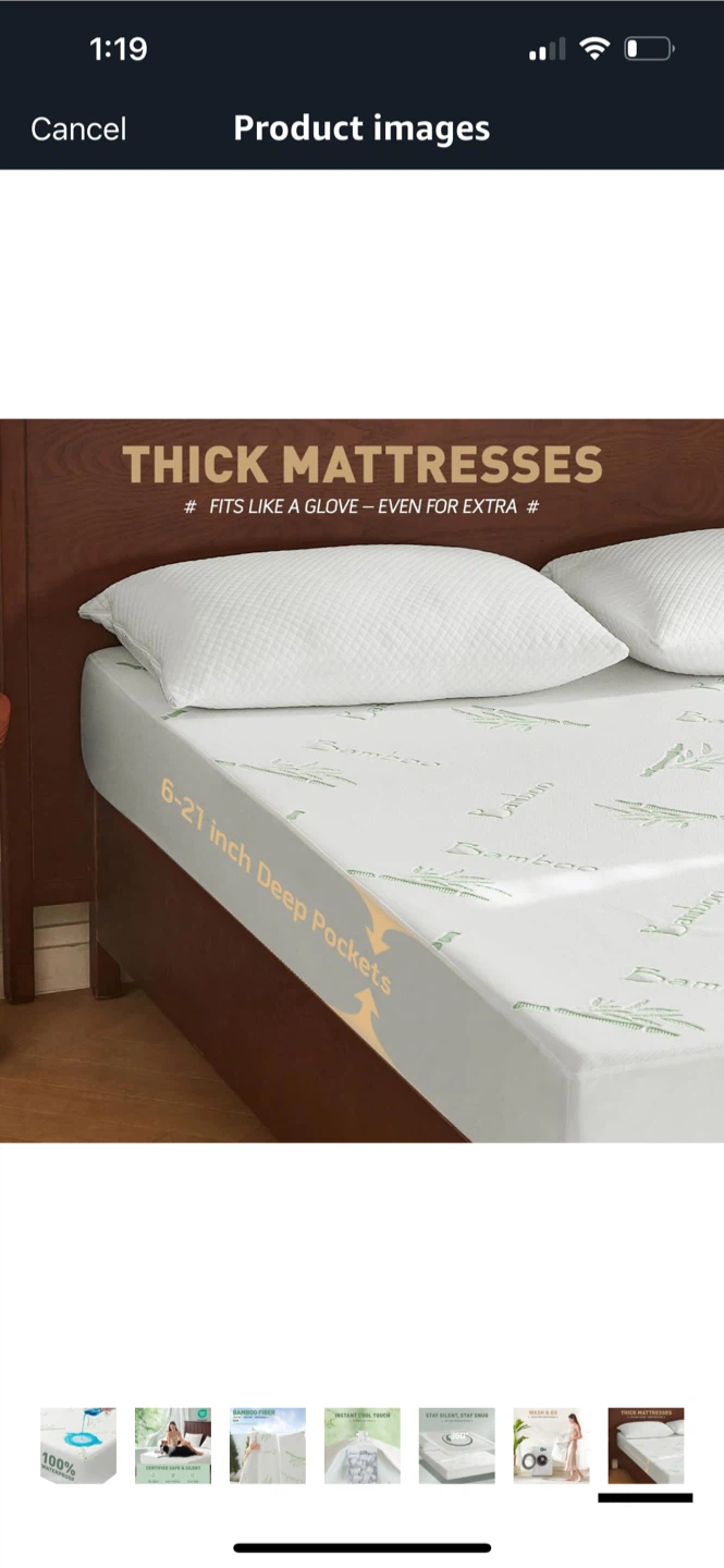 Renvix Waterproof Bamboo Mattress Protector, King