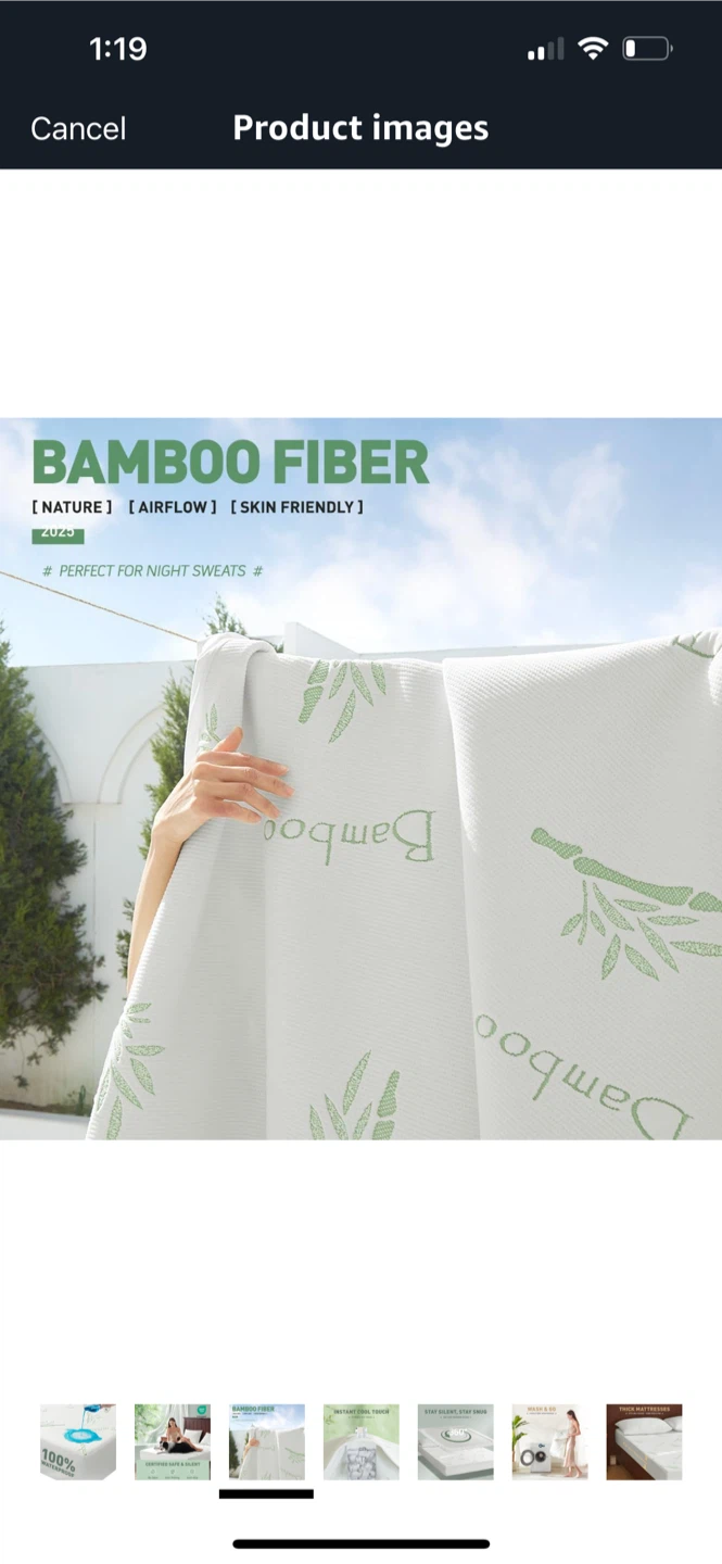 Renvix Waterproof Bamboo Mattress Protector, King - photo 5