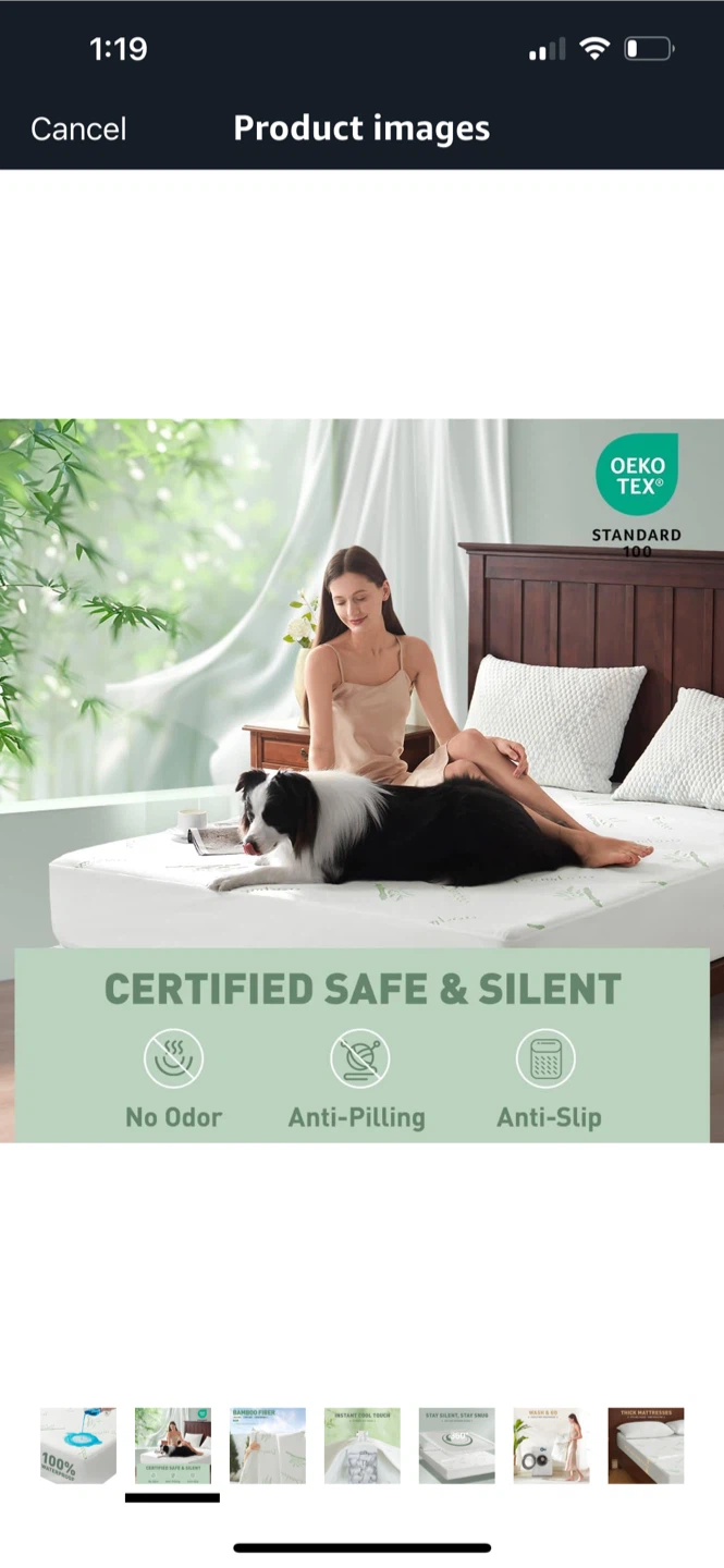 Renvix Waterproof Bamboo Mattress Protector, King - photo 4