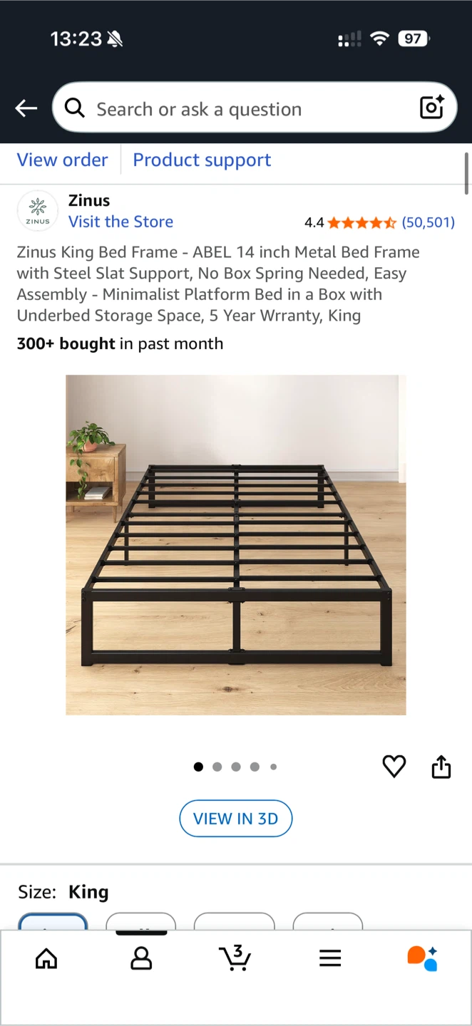 Zinus King Mattress & Metal Bed Frame - photo 4
