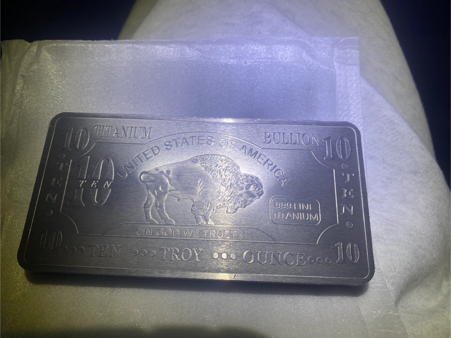 Fine Titanium .999 Ten Troy Ounce Bar - photo 2