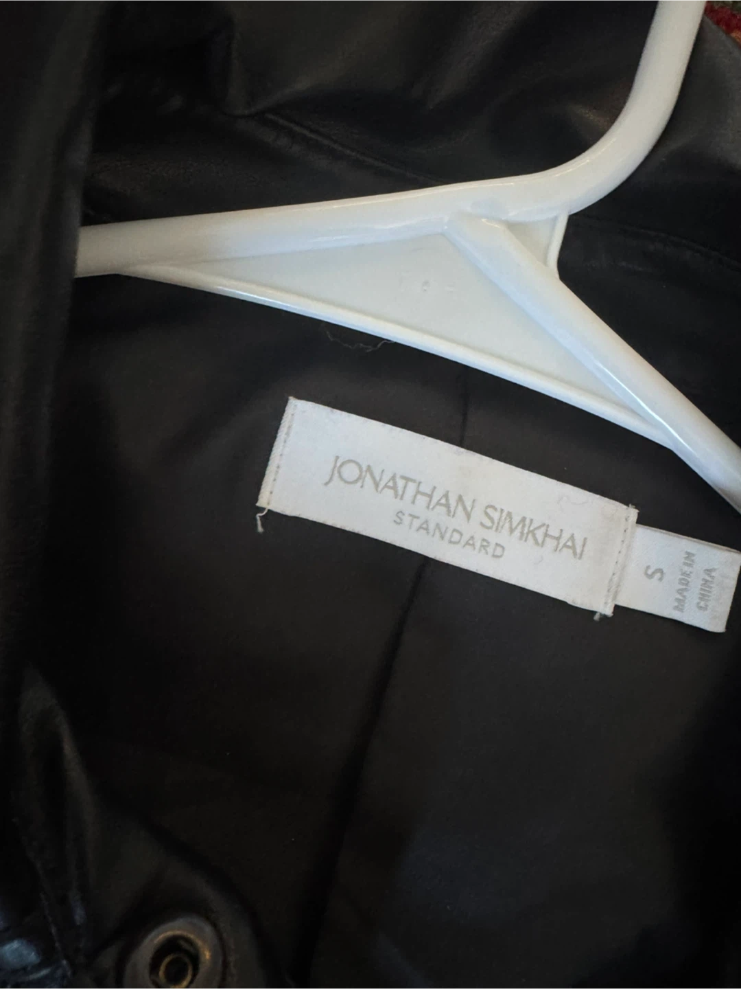 Jonathan Simkhai Black Faux Leather Jacket - Size S - photo 3