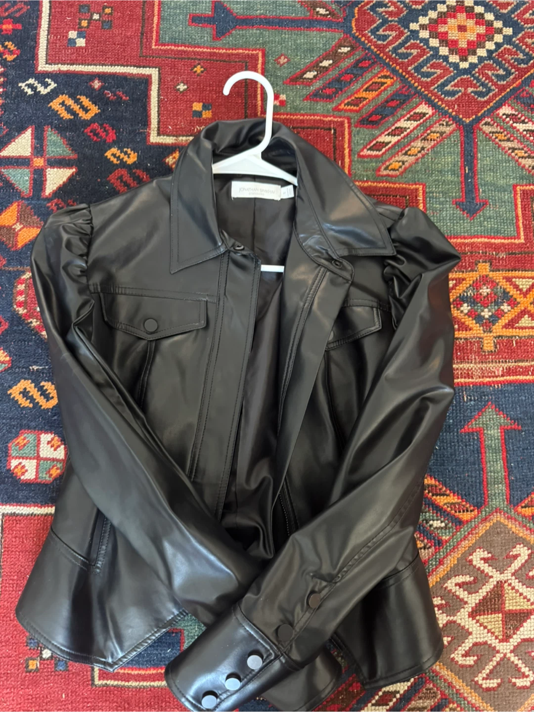 Jonathan Simkhai Black Faux Leather Jacket - Size S