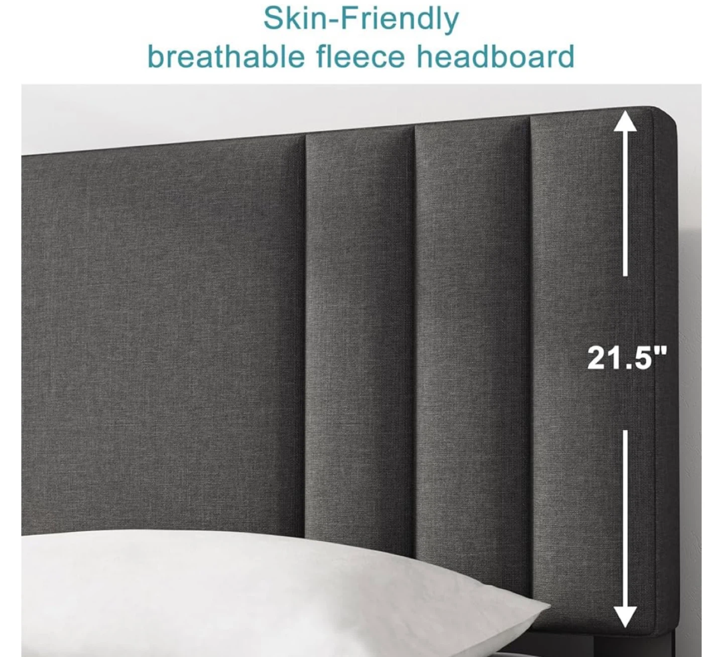 Queen Size Upholstered Platform Bed Frame with Headboard - photo 3
