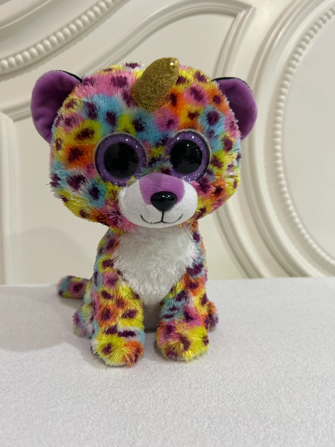 Ty Beanie Boo Rainbow Leopard Unicorn Plush