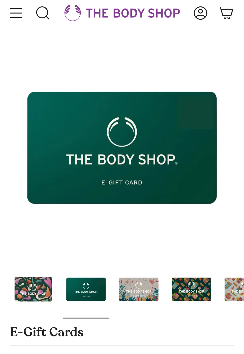 The Body Shop e-gift card value $116
