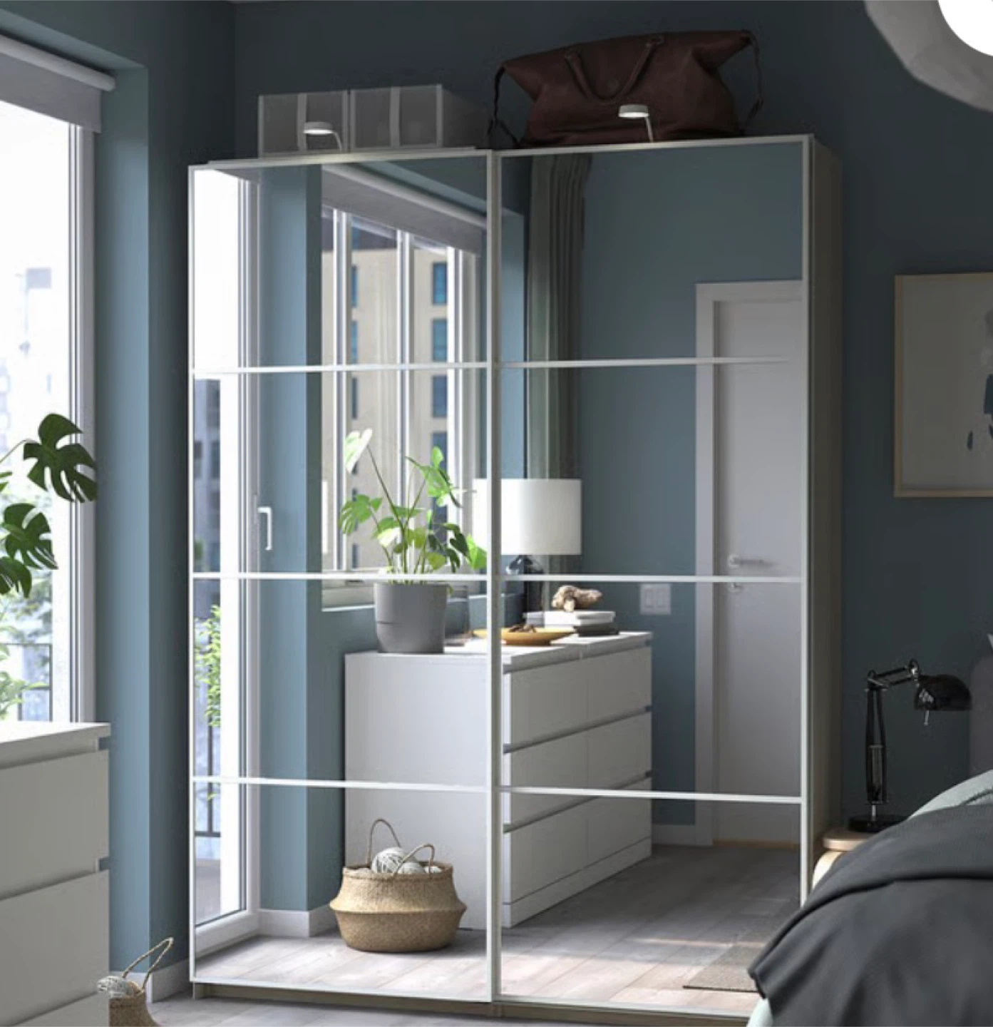 IKEA PAX Wardrobe with Mirror Doors - photo 3