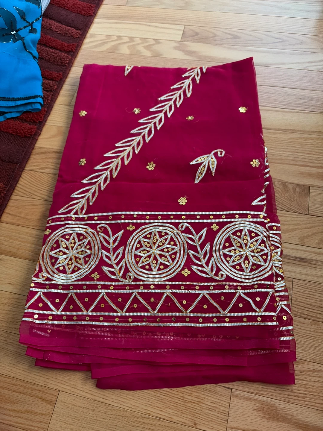 Red Embroidered Saree