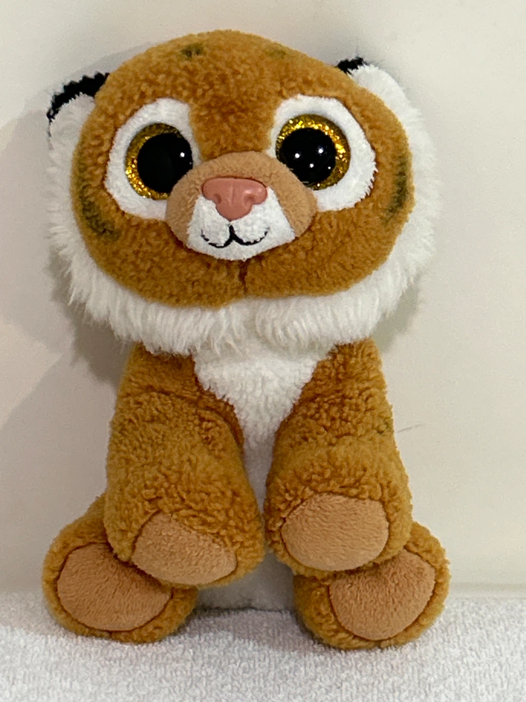 Cute Brown & White Plush Tiger Toy