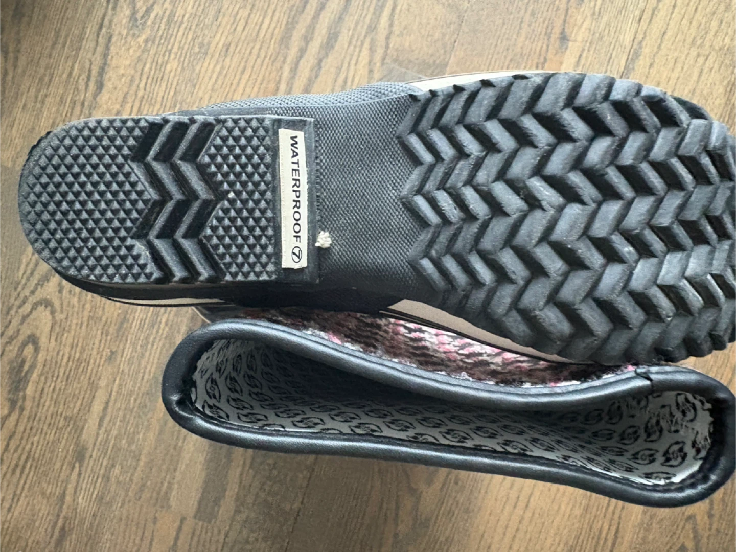 Sorel Black & Pink Houndstooth Rain Boots - photo 5