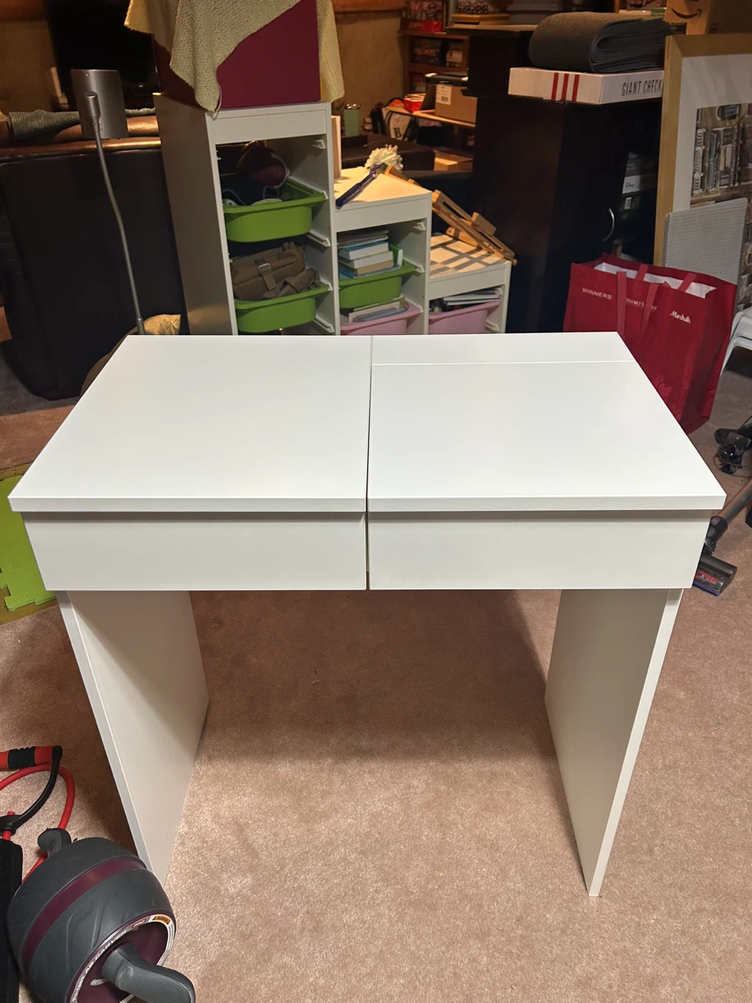 White Makeup Vanity Desk with Mirror
