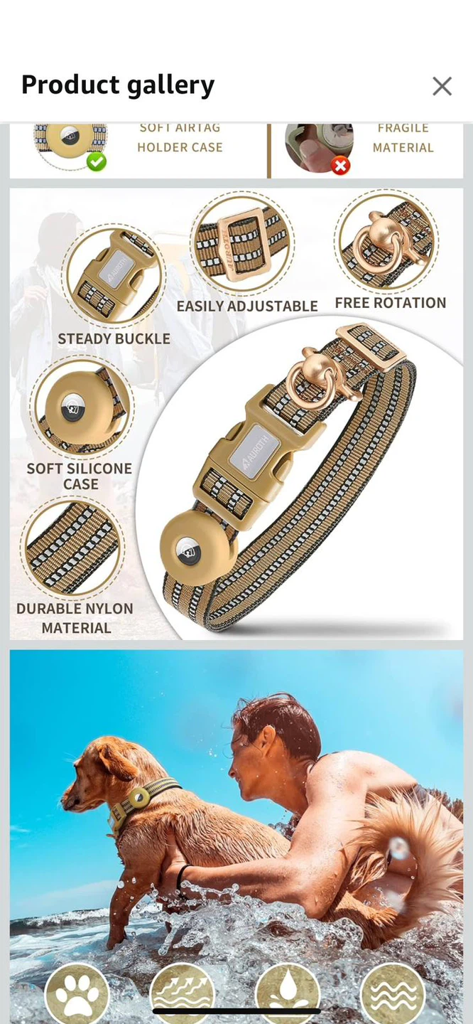 NEW- AirTag Dog Collar - Size L - photo 5