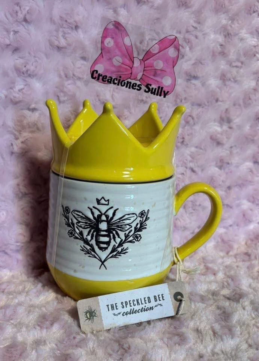 The Speckled Bee Collection Mug with Crown Lid