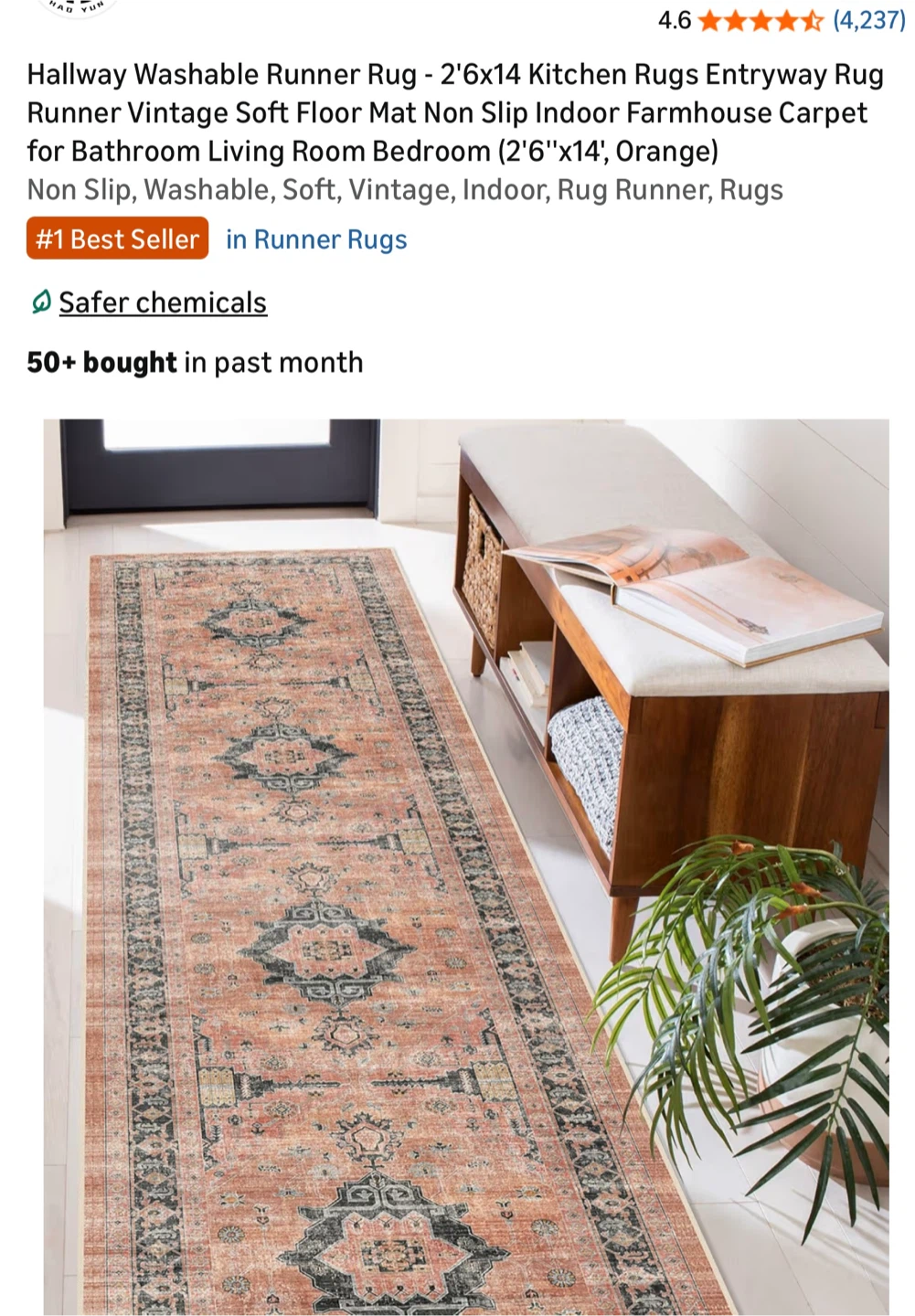 Hallway Runner Rug - 2'6x14 Kitchen Rugs Entryway - photo 5