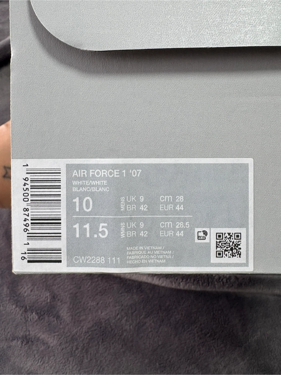 Nike Air Force 1 '07 White, Size 10 - photo 5