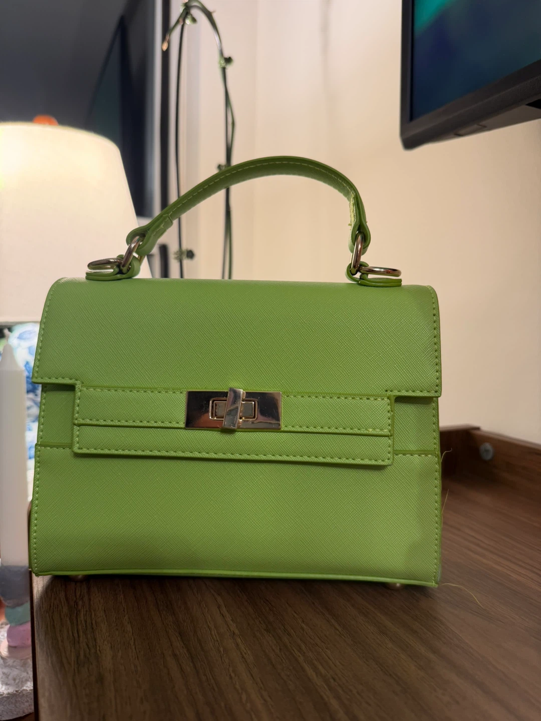 Lime Green Top Handle Bag