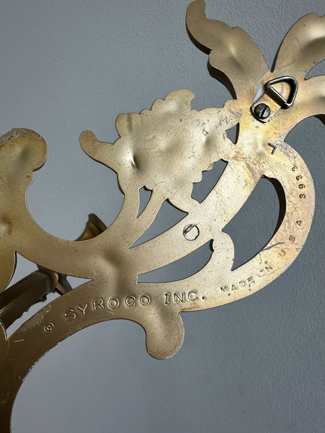 Vintage Syroco Wall Sconce Candle Holders - Gold - photo 4