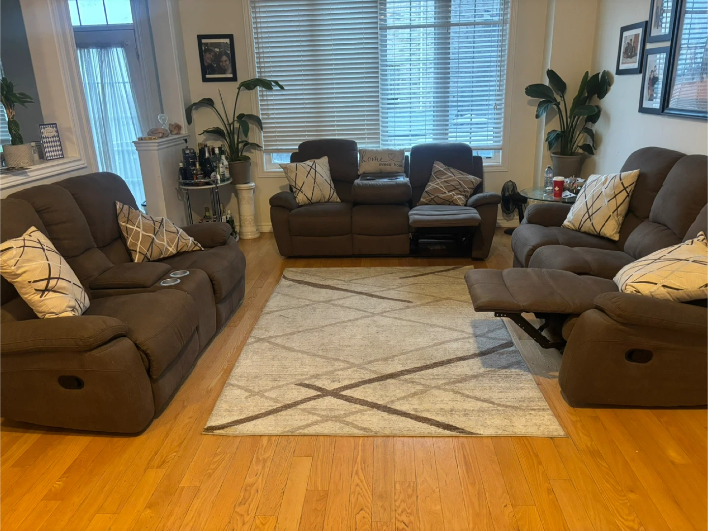 Brown Reclining Sofa Set