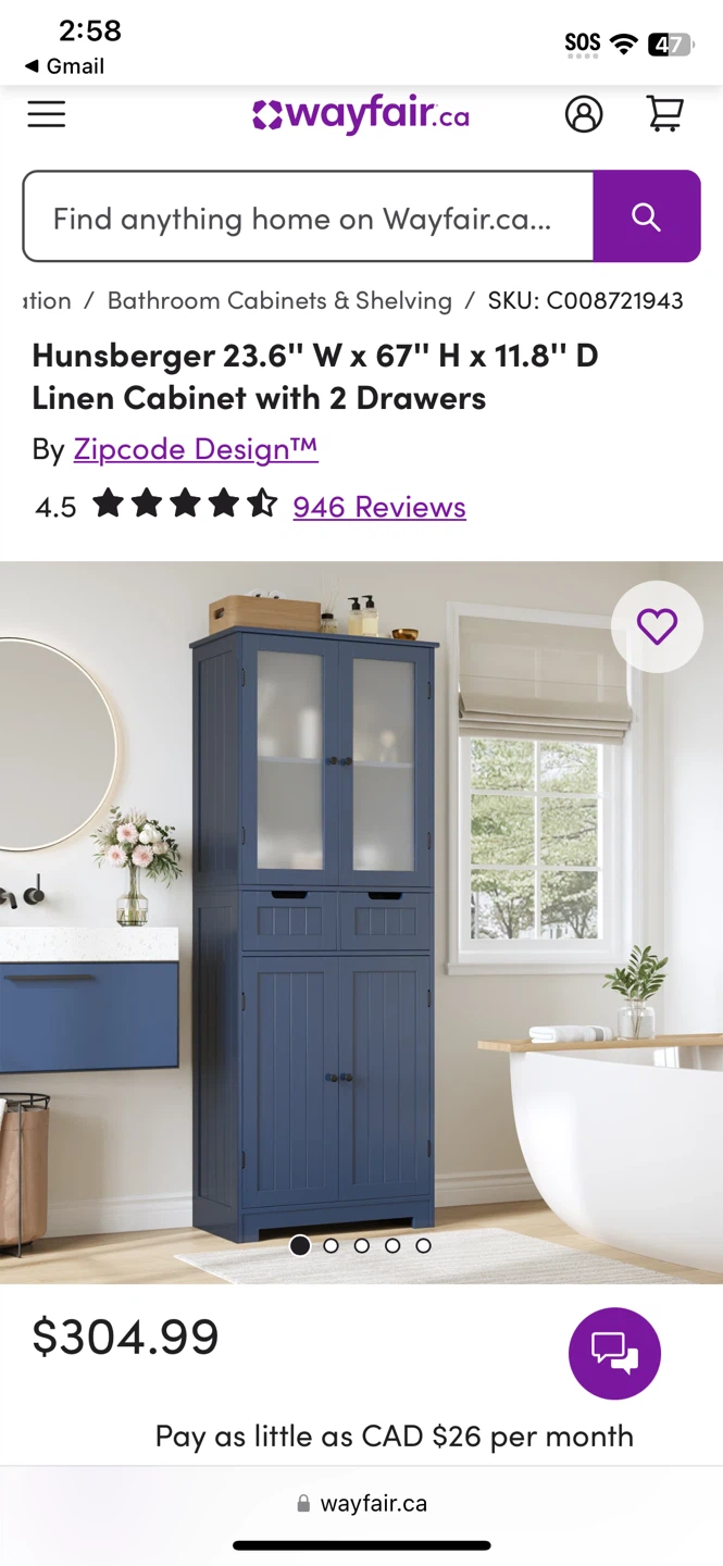 Zipcode Design Hunsberger Linen Cabinet - photo 2