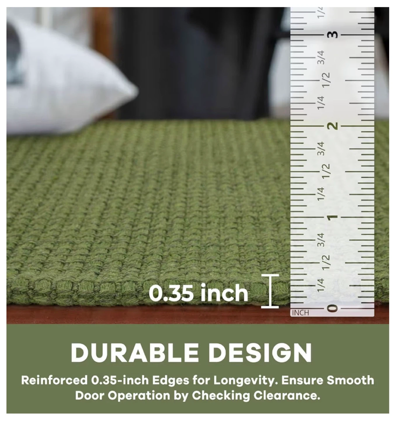 Green Cotton Rug - Durable & Non-Slip - photo 4