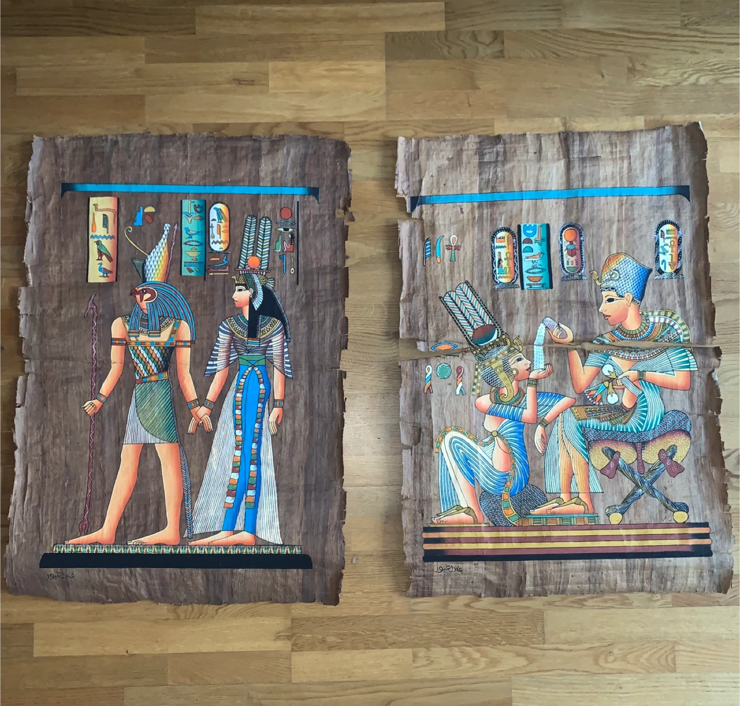 Egyptian Papyrus Paintings - Set of 6 - photo 2