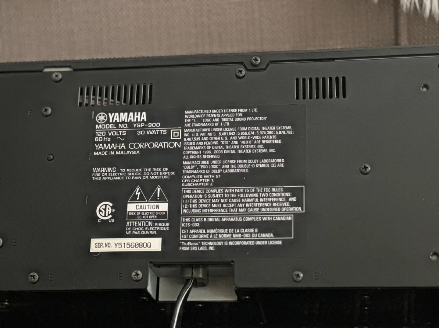 Yamaha soundbar YSP-900 sounds projector - photo 5