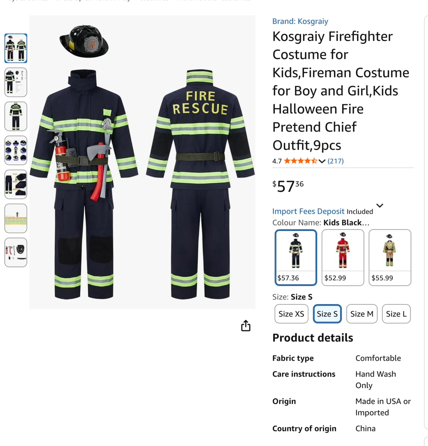 New Kosgraiy Firefighter Costume - Size S - photo 3