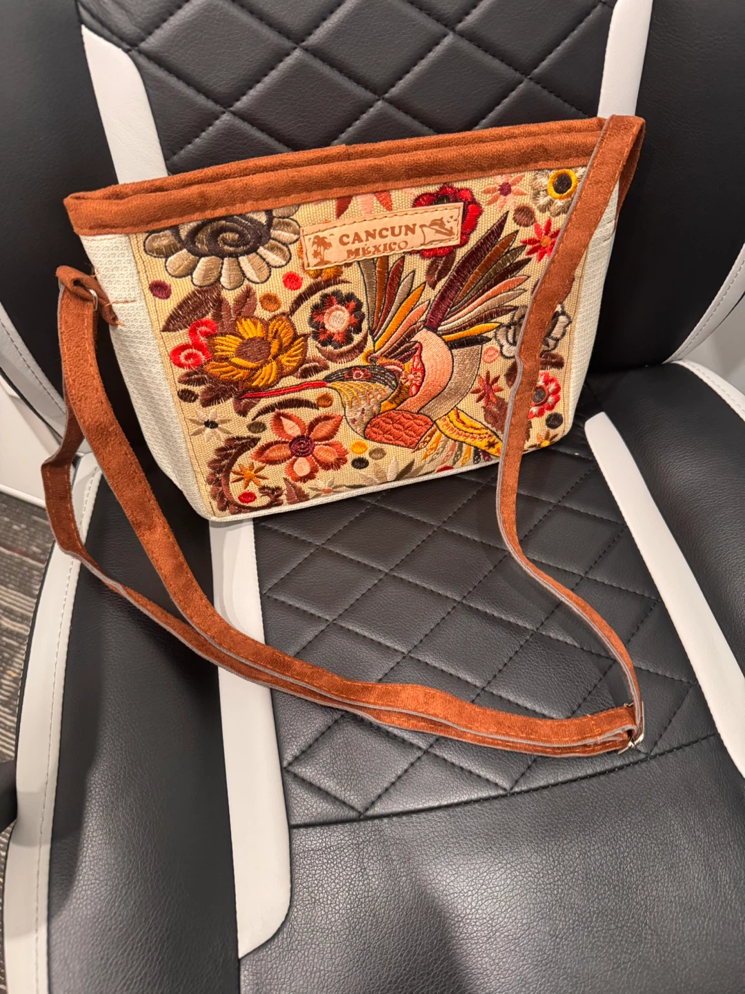 Cancun Mexico Embroidered Shoulder Bag