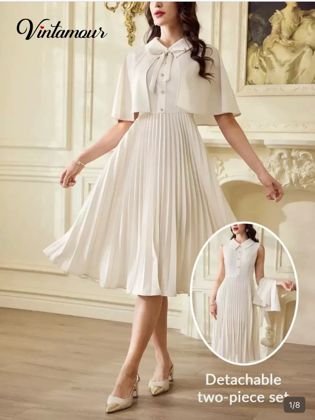 Vintamour Detachable Two-Piece Set Dress