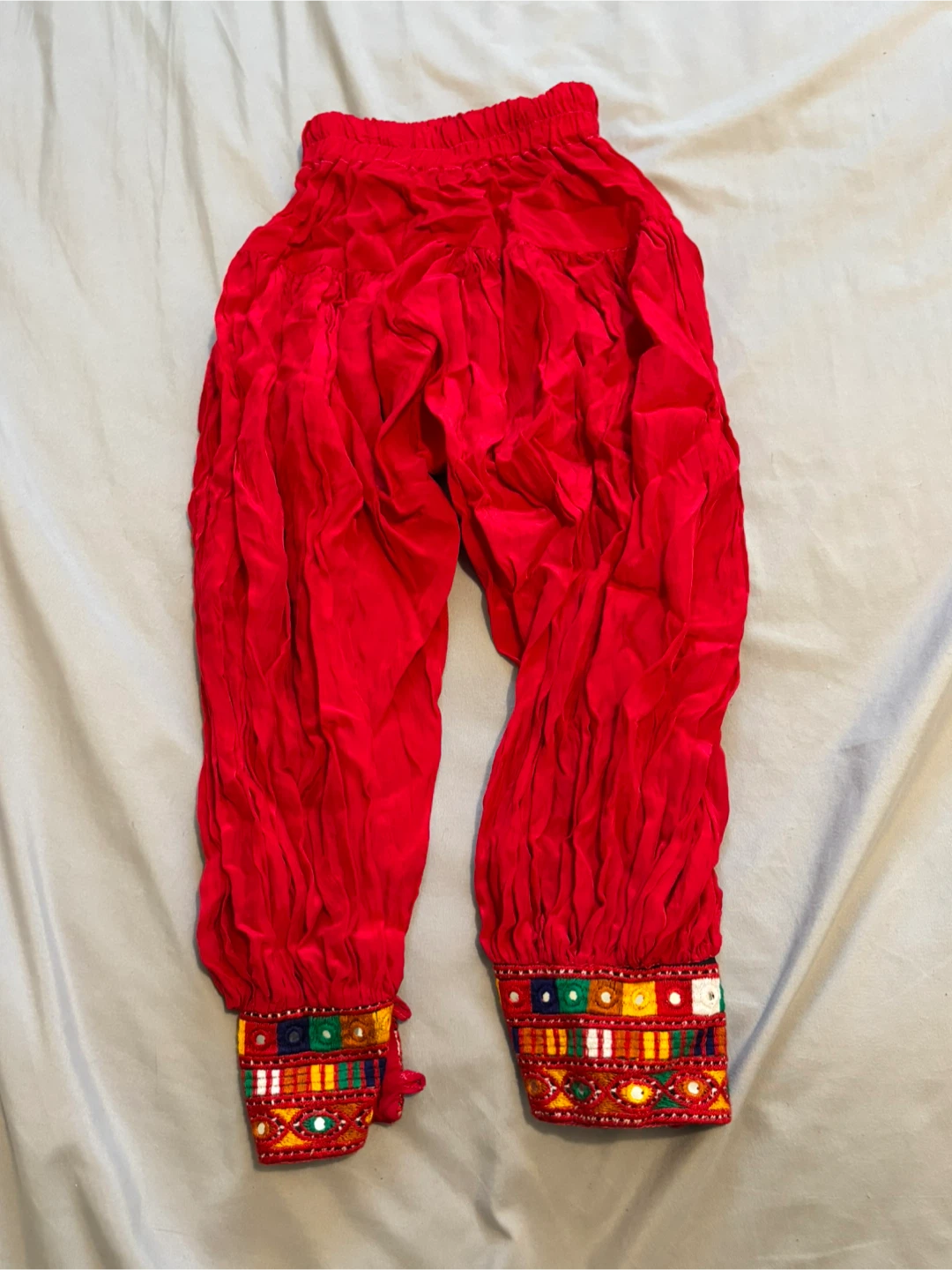 Kids’ Red Embroidered Afghan Dress, Pants, and Scarf - photo 3