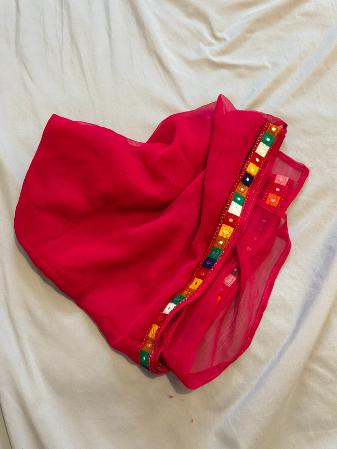 Kids’ Red Embroidered Afghan Dress, Pants, and Scarf - photo 4