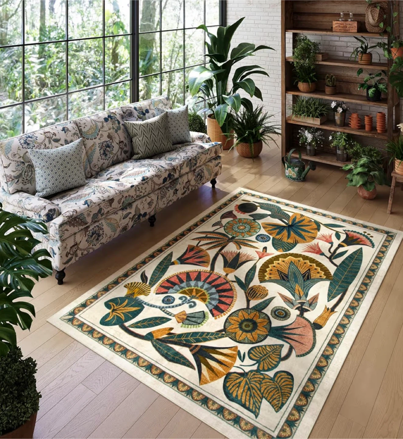 Floral Area Rug - Soft Surface, Non-Slip Backing - photo 2
